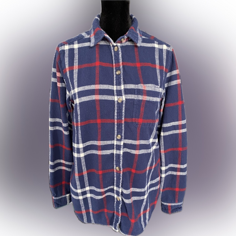 American Eagle Boyfriend Fit Plaid Flannel Shirt - Size Small